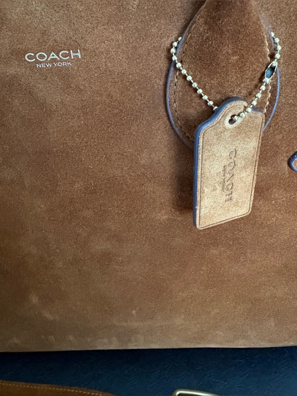 Coach Carry All Brown Suede Satchel with Detachable Strap - Picture 2 of 3